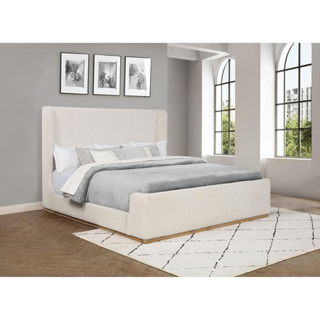 Coaster Furniture Nala 302046KE Upholstered Eastern King Sleigh Bed - Cream IMAGE 2