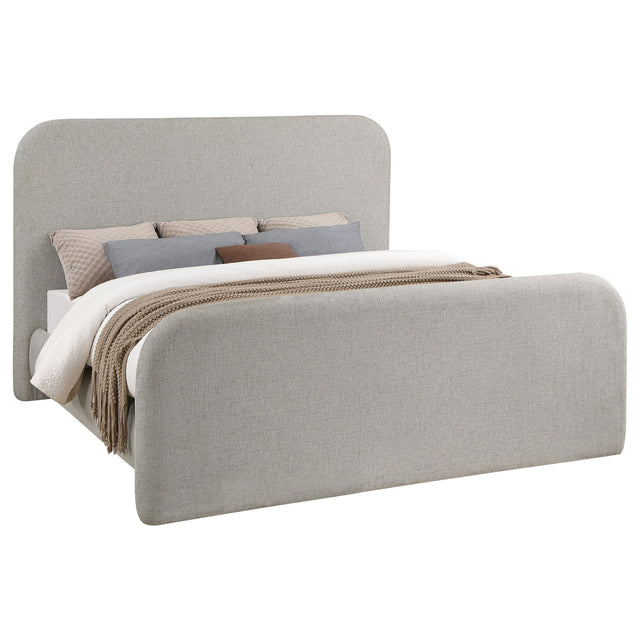  Coaster Furniture Wren 302052KE Upholstered Eastern King Panel Bed - Grey IMAGE 1