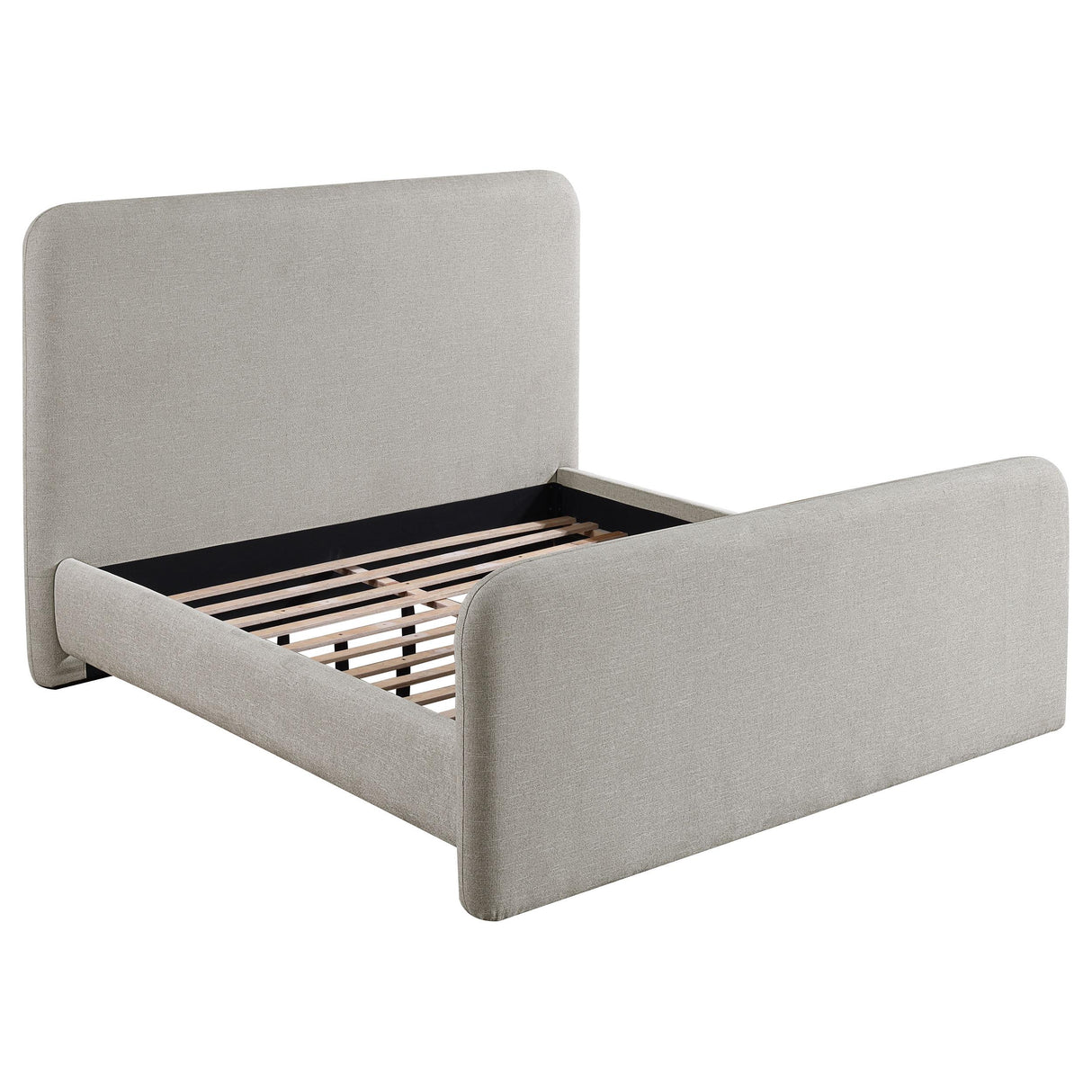  Coaster Furniture Wren 302052KE Upholstered Eastern King Panel Bed - Grey IMAGE 3