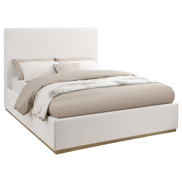  Coaster Furniture Knox 302053KE Upholstered Eastern King Panel Bed - Cream IMAGE 1