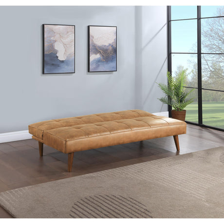  Coaster Furniture Jenson 360234 Upholstered Tufted Convertible Sofa Bed - Saddle Brown IMAGE 3