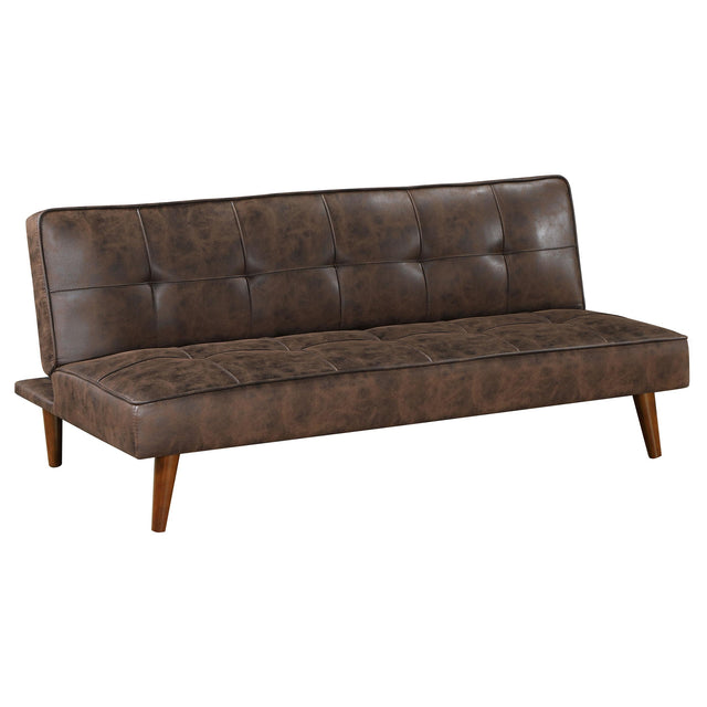  Coaster Furniture Jenson 360237 Upholstered Tufted Convertible Sofa Bed - Dark Coffee IMAGE 1