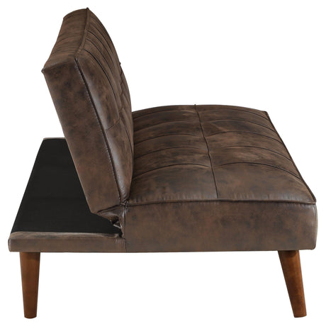  Coaster Furniture Jenson 360237 Upholstered Tufted Convertible Sofa Bed - Dark Coffee IMAGE 10