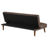  Coaster Furniture Jenson 360237 Upholstered Tufted Convertible Sofa Bed - Dark Coffee IMAGE 9