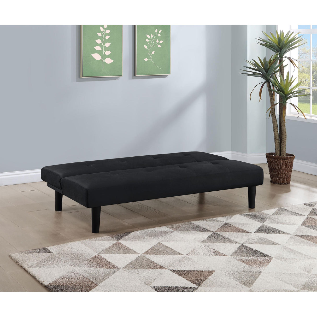  Coaster Furniture Stanford 360238 Upholstered Tufted Convertible Sofa Bed - Black IMAGE 3
