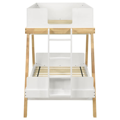  Coaster Furniture Frankie 460570T Wood Twin Over Twin Bunk Bed - White and Natural IMAGE 4