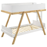  Coaster Furniture Frankie 460570T Wood Twin Over Twin Bunk Bed - White and Natural IMAGE 5