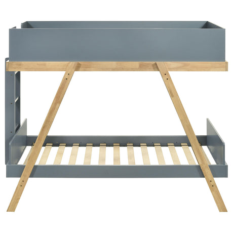  Coaster Furniture Frankie 460572T Wood Twin Over Twin Bunk Bed - Blue and Natural IMAGE 3