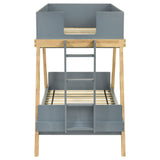  Coaster Furniture Frankie 460572T Wood Twin Over Twin Bunk Bed - Blue and Natural IMAGE 4