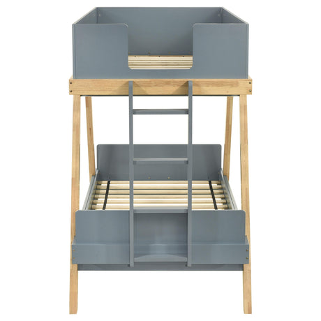  Coaster Furniture Frankie 460572T Wood Twin Over Twin Bunk Bed - Blue and Natural IMAGE 4