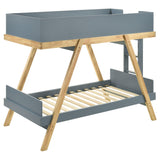  Coaster Furniture Frankie 460572T Wood Twin Over Twin Bunk Bed - Blue and Natural IMAGE 5
