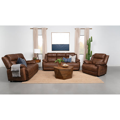  Coaster Furniture Ellington 508281 Upholstered Padded Arm Sofa - Dark Brown IMAGE 2
