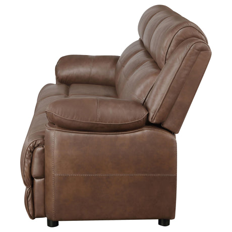  Coaster Furniture Ellington 508281 Upholstered Padded Arm Sofa - Dark Brown IMAGE 5