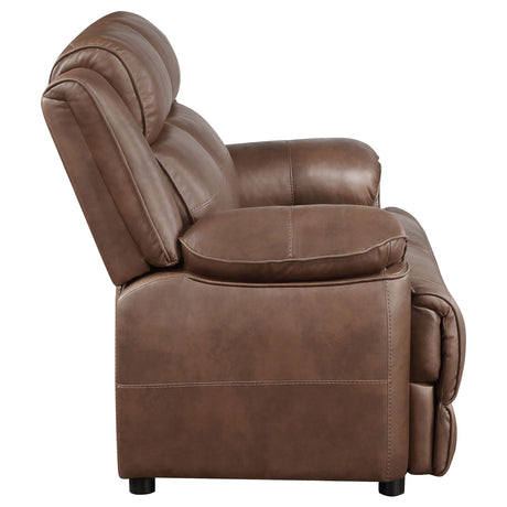  Coaster Furniture Ellington 508282 Upholstered Padded Arm Loveseat - Dark Brown IMAGE 9