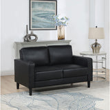  Coaster Furniture Ruth 508362 Upholstered Track Arm Loveseat - Black IMAGE 2