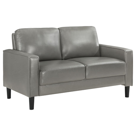  Coaster Furniture Ruth 508366 Upholstered Track Arm Loveseat - Grey IMAGE 1