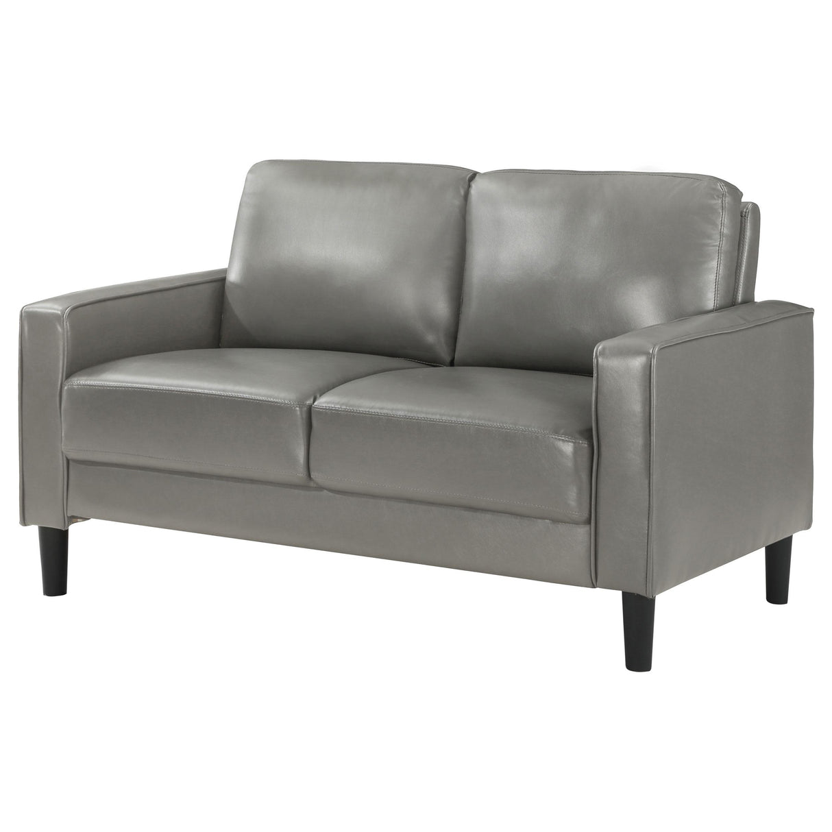  Coaster Furniture Ruth 508366 Upholstered Track Arm Loveseat - Grey IMAGE 3