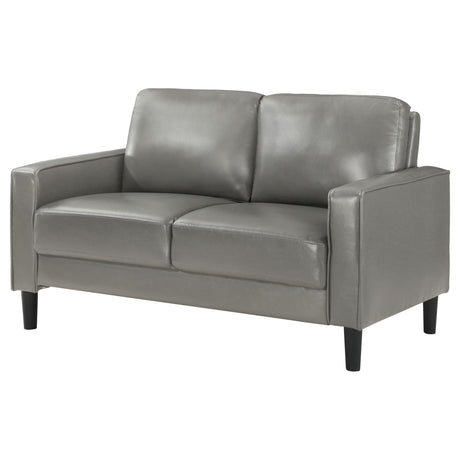  Coaster Furniture Ruth 508366 Upholstered Track Arm Loveseat - Grey IMAGE 3
