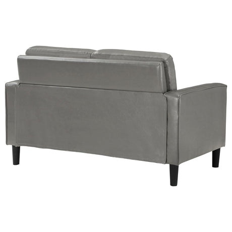  Coaster Furniture Ruth 508366 Upholstered Track Arm Loveseat - Grey IMAGE 6