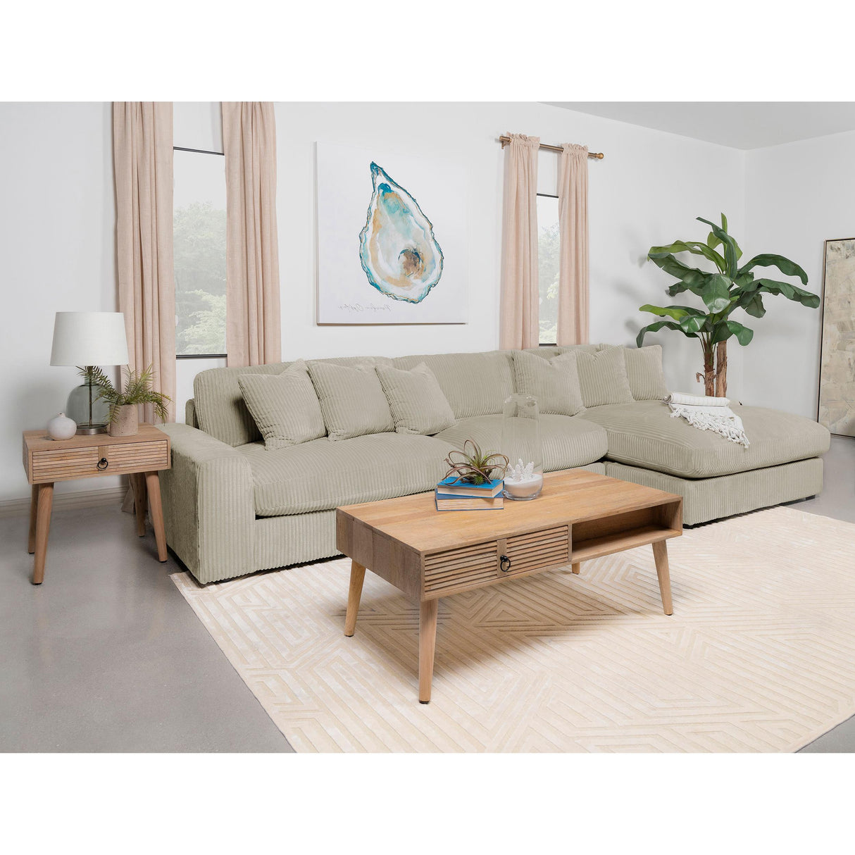 Coaster Furniture Blaine 509897 Upholstered Armless Chair - Sand IMAGE 9