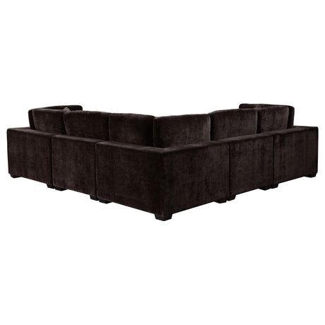  Coaster Furniture Lakeview 551464-SETA 5 pc Upholstered Modular Sectional Sofa - Dark Chocolate IMAGE 4