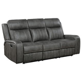  Coaster Furniture Raelynn 603191 Upholstered Track Arm Motion Sofa - Grey IMAGE 1