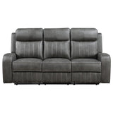  Coaster Furniture Raelynn 603191 Upholstered Track Arm Motion Sofa - Grey IMAGE 4