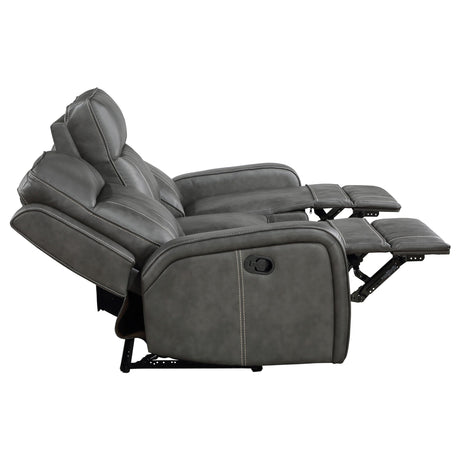  Coaster Furniture Raelynn 603191 Upholstered Track Arm Motion Sofa - Grey IMAGE 7