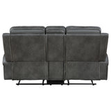  Coaster Furniture Raelynn 603192 Upholstered Track Arm Motion Loveseat - Grey IMAGE 6