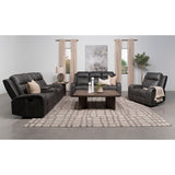  Coaster Furniture Raelynn 603192 Upholstered Track Arm Motion Loveseat - Grey IMAGE 8