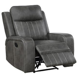  Coaster Furniture Raelynn 603193 Upholstered Track Arm Recliner - Grey IMAGE 4