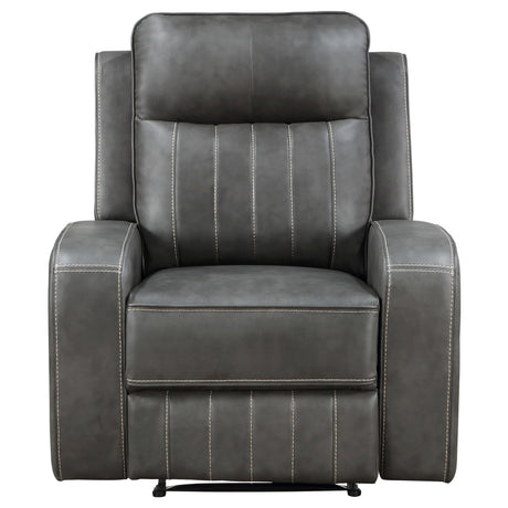  Coaster Furniture Raelynn 603193 Upholstered Track Arm Recliner - Grey IMAGE 5