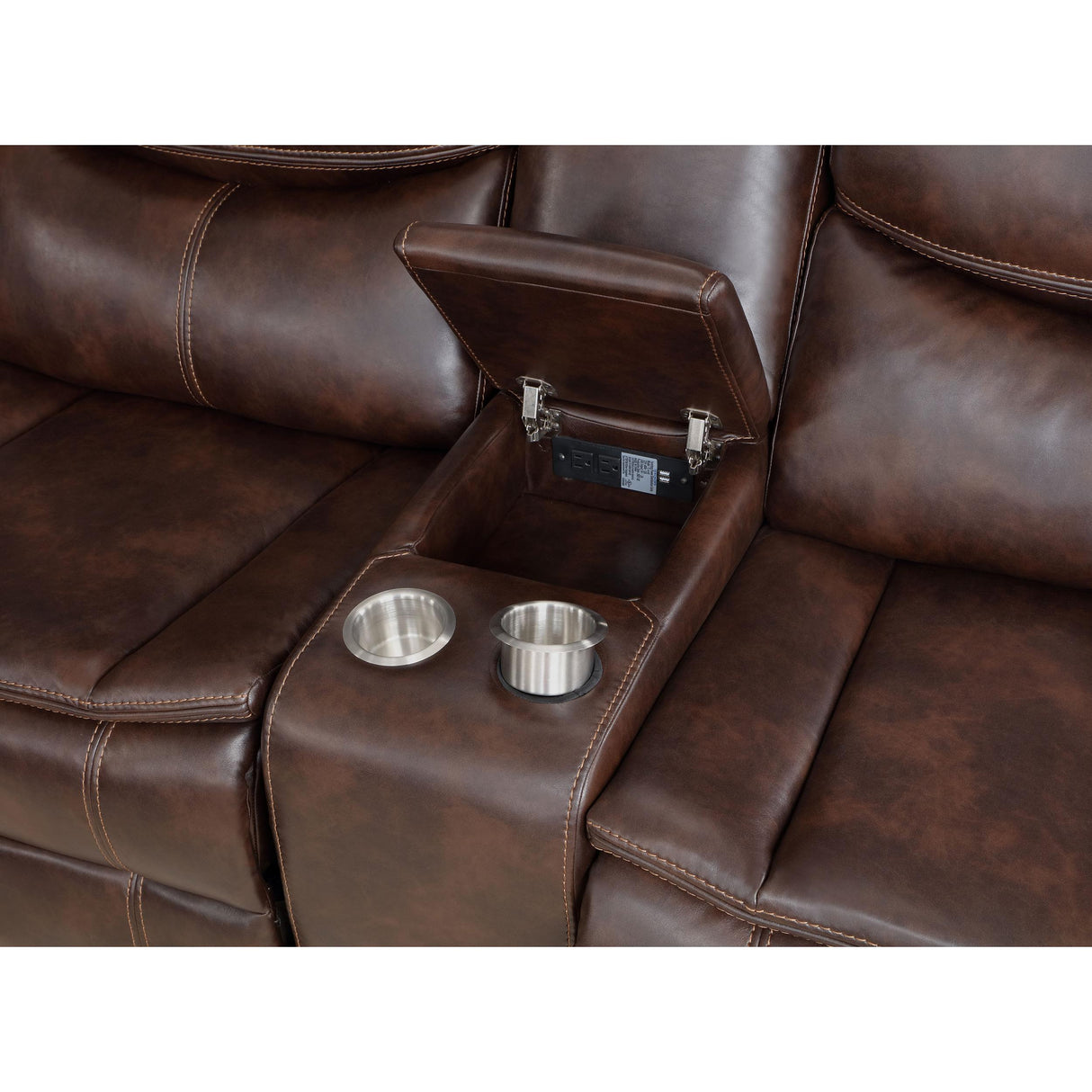  Coaster Furniture Sycamore 610190P Upholstered Power Reclining Sectional Sofa - Brown IMAGE 8