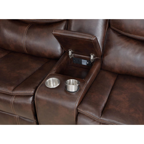  Coaster Furniture Sycamore 610190P Upholstered Power Reclining Sectional Sofa - Brown IMAGE 8