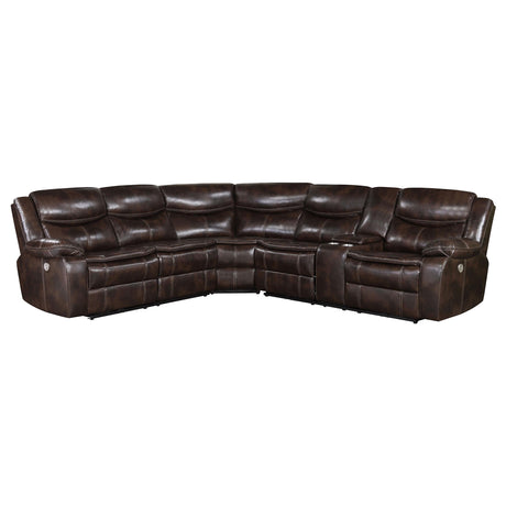  Coaster Furniture Sycamore 610200P Upholstered Power Reclining Sectional Sofa - Grey IMAGE 1