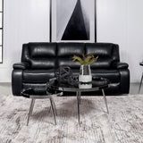  Coaster Furniture Camila 610244 Upholstered Motion Reclining Sofa - Black IMAGE 2