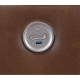  Coaster Furniture Greenfield 610265P Upholstered Power Reclining Loveseat - Saddle Brown IMAGE 12