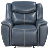  Coaster Furniture Sloane 610273 Upholstered Padded Arm Recliner Chair - Blue IMAGE 4