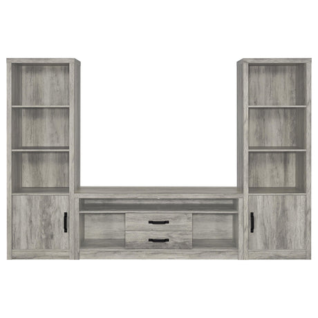  Coaster Furniture Burke 701024-SET 3-Piece Entertainment Center - Grey Driftwood IMAGE 1