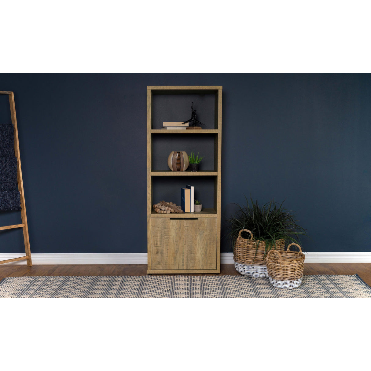  Coaster Furniture Tabby 701703 3-shelf Engineered Wood Media Tower - Mango IMAGE 2