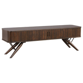  Coaster Furniture Valna 701713 Wood 71" TV Stand with Sliding Doors - Walnut IMAGE 1