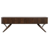  Coaster Furniture Valna 701713 Wood 71" TV Stand with Sliding Doors - Walnut IMAGE 4