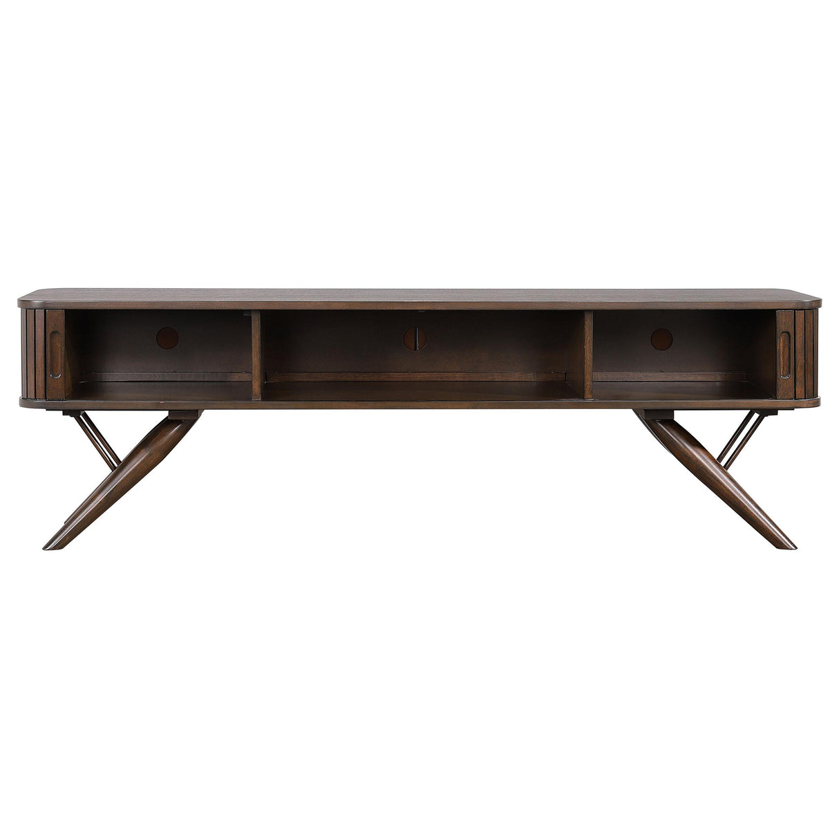  Coaster Furniture Valna 701713 Wood 71" TV Stand with Sliding Doors - Walnut IMAGE 5