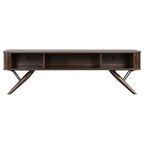  Coaster Furniture Valna 701713 Wood 71" TV Stand with Sliding Doors - Walnut IMAGE 5