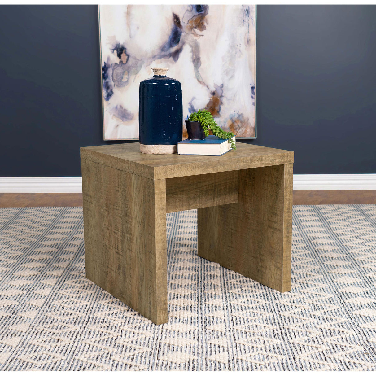  Coaster Furniture Lynette 704127 Square Engineered Wood End Table - Mango IMAGE 2