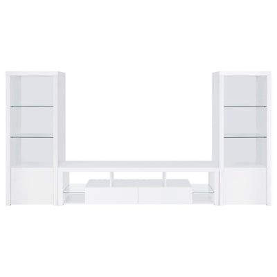  Coaster Furniture Jude 704251-SET 3-Piece Entertainment Center with 71" TV Stand - White High Gloss IMAGE 1