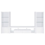 Coaster Furniture Jude 704251-SET 3-Piece Entertainment Center with 71" TV Stand - White High Gloss IMAGE 1