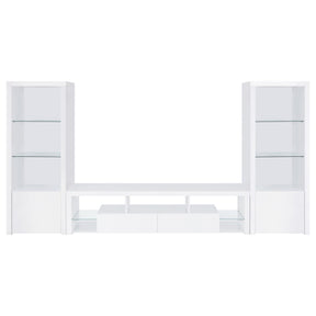  Coaster Furniture Jude 704251-SET 3-Piece Entertainment Center with 71" TV Stand - White High Gloss IMAGE 1