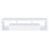  Coaster Furniture Jude 704251-SET 3-Piece Entertainment Center with 71" TV Stand - White High Gloss IMAGE 4