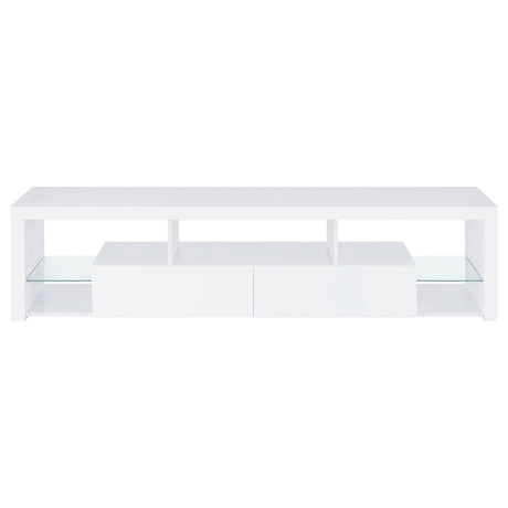  Coaster Furniture Jude 704251-SET 3-Piece Entertainment Center with 71" TV Stand - White High Gloss IMAGE 4